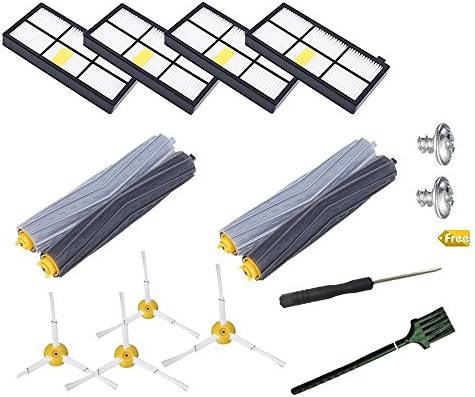 GHM Replenishment Roomba 800/900 Series Kit for Roomba 890 805 860 870 880 960 980 Robotic Vacuum Cleaner,Replacement parts with 2 Set Debris Extractor Set &amp; 4 Side Brushes &amp; 4 Hepa Filters