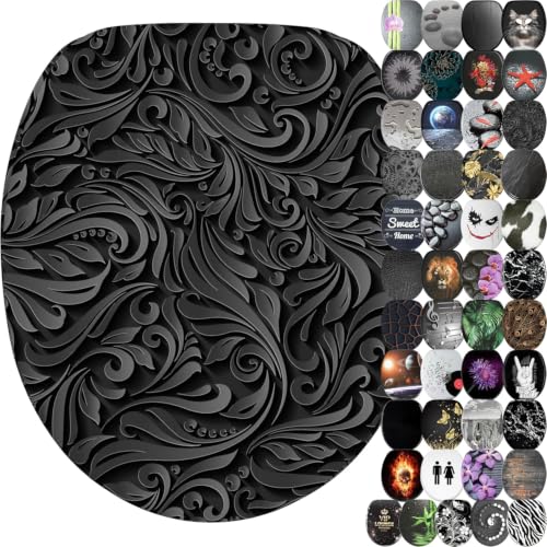 Sanilo WC Sitz mit Absenkautomatik & Schnellverschluss, Toilettendeckel per Knopfdruck abnehmbar, einfache Montage von oben (Floral)