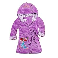 LIUONE Baby Boys Girls Cartoon Supersoft Absorbent Bathrobe Coral Fleece Infant Toddler Muticolored Sleepwear Outfit (Purple, 2-3 Years)