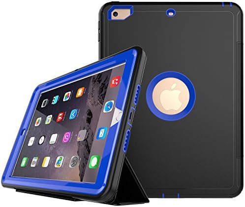 New iPad 2017 9.7 inch Case, lnSo Smart Case with Auto Sleep Wake Function Three Layer Drop Protection Rugged /Shock Proof Case for Apple New iPad 2017(Blue)