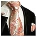 Paul Malone Necktie, Pocket Square and Cufflinks 100% Silk Coral Paisley
