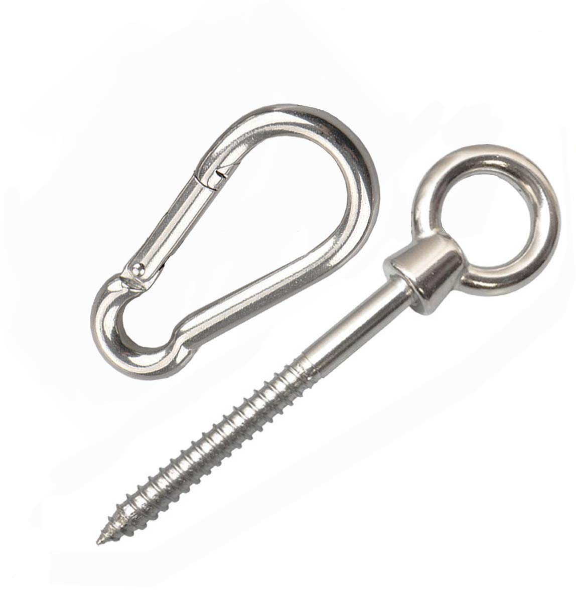 AIVOOF Hammock Hanging Kit, Heavy Duty Eye Hooks for Hanging Swing Stainless Steel Hammock Hook Carabiner Set 650LB Capacity Swing Hardware for Yoga Hammock Swing Chair Indoor Outdoor