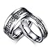 Sunrise100 6mm and 8mm Lovers Tungsten Ring Engagement Wedding Band Ring with White-Plated Celtic Knot Triquetra Over Black Carbon Fiber Inlay for Couples