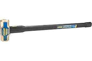 Estwing 8-Pound Brass Sledge Hammer for Metalworking/Automotive/Mining Use, Steel Locked Head, 30-Inch Indestructible Handle with Vulcanized Rubber Overlay, Reinforced Lanyard Hole