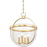 Hudson Valley Lighting Malloy - 4 Light Pendant-20.5 Inches Tall and 15.5 Inches Wide-Vintage Gold Leaf Finish -Traditional I