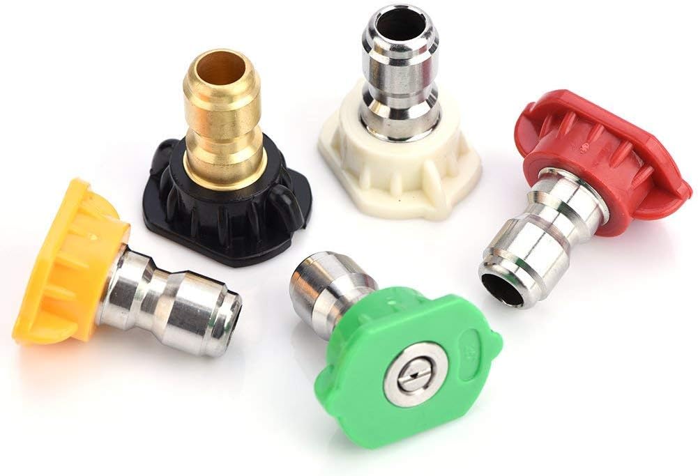 5Pcs Pressure Washer Nozzle Tips, Brass/Stainless Steel Multiple