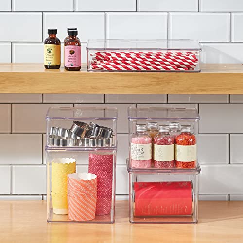 mDesign Plastic Kitchen Pantry and Fridge Storage Organizer Box