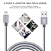 Lightning Cable iPhone , ENACFIRE iPhone Charger Cable 4 Pack (1ft 3ft 6ft 6ft ) Nylon Braided 8 pin Charging Cord for iPhone X / 8 / 8 Plus / 7 / 7 Plus / 6 / 6 Plus / 5S, iPad iPod (Gray)