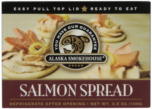 Alaska Smokehouse Salmon Spread Serving Design, 3.5 Ounce Boxes (Pack of 6)