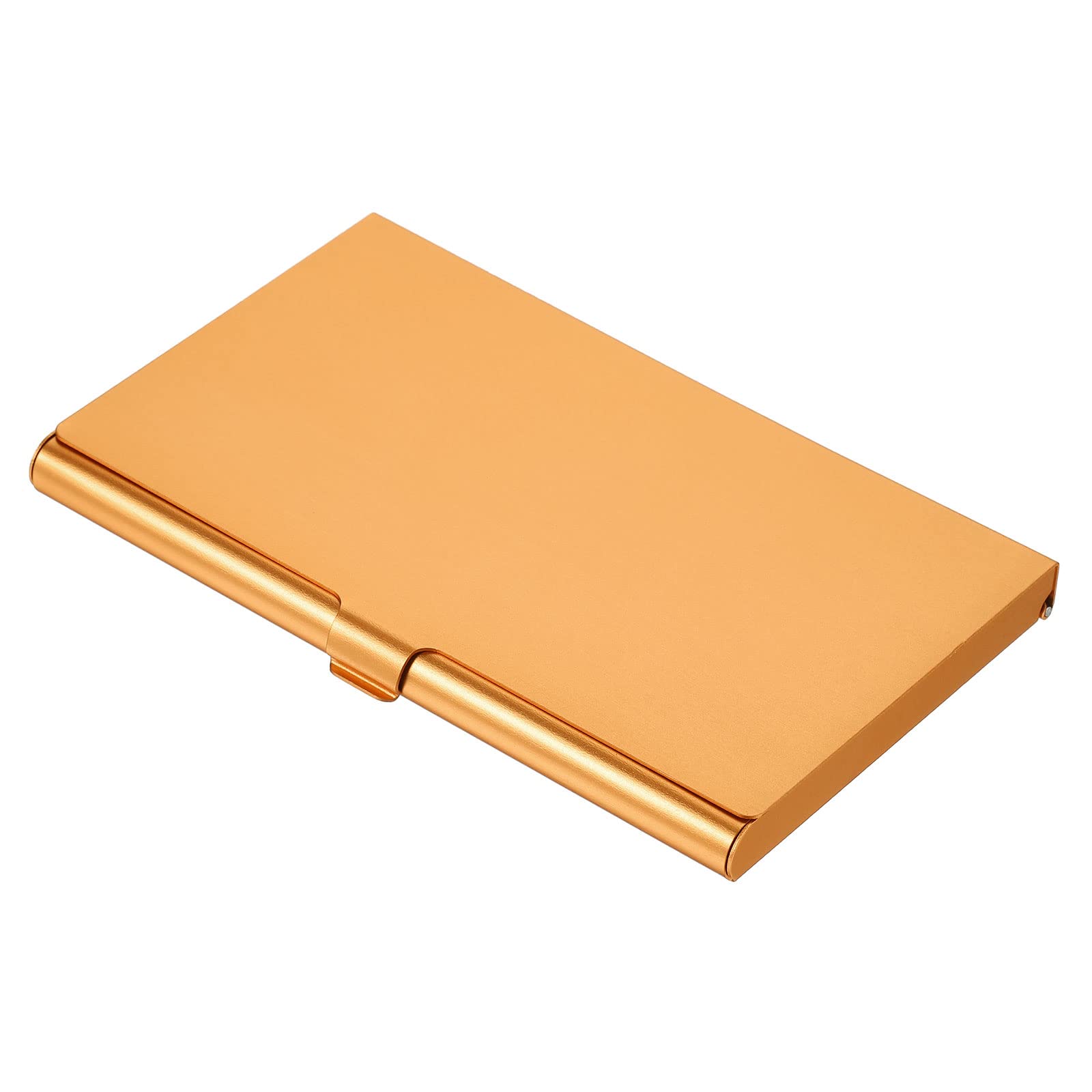 PATIKIL Business Card Holder, Aluminum Alloy Flip Cover Slim Name Cards Case for Women Men, Gold Tone