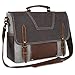 Messenger Bag for Men Waterproof 15.6 Inch Computer Laptop Messenger Bag Large Waxed Canvas Vintage Genuine Leather Briefcase Table Attache Case Bookbags Satchel Shoulder Bag Grey