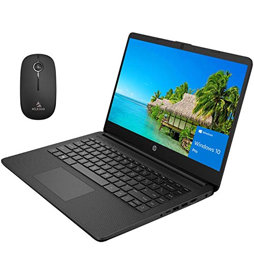 2020-Newest-HP-14-Inch-Non-Touch-Premium-Laptop-AMD-Athlon-Silver-3050U-up-to-32-GHz-4GB-DDR4-RAM-128GB-SSD-WiFi-HDMI-Windows-10-Pro-Jet-Black-NexiGo-Wireless-Mouse-Bundle