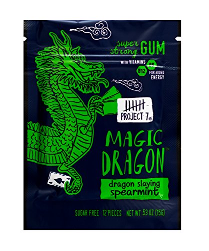 Project 7 Sugar Free Gum with Added Vitamins in Magic Dragon Flavor, 12 Pouches, 144 Pieces Total