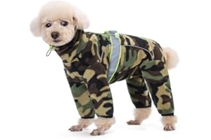 AITOLI Dog Coats for Small Medium Dogs, Polar Fleece Pajamas Bodysuit, Winter Jacket Sweater Vest, Four-Legged Warm Clothes
