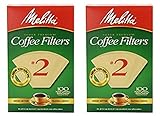 Melitta Cone Coffee Filter #2 100 Count- Natural Brown (Pack Of 2)