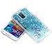 Samsung Galaxy S5 Case-Yerwal Transparent Plastic 3D Glitter Quicksand Stars Liquid Case for Samsung Galaxy S5(Blue)