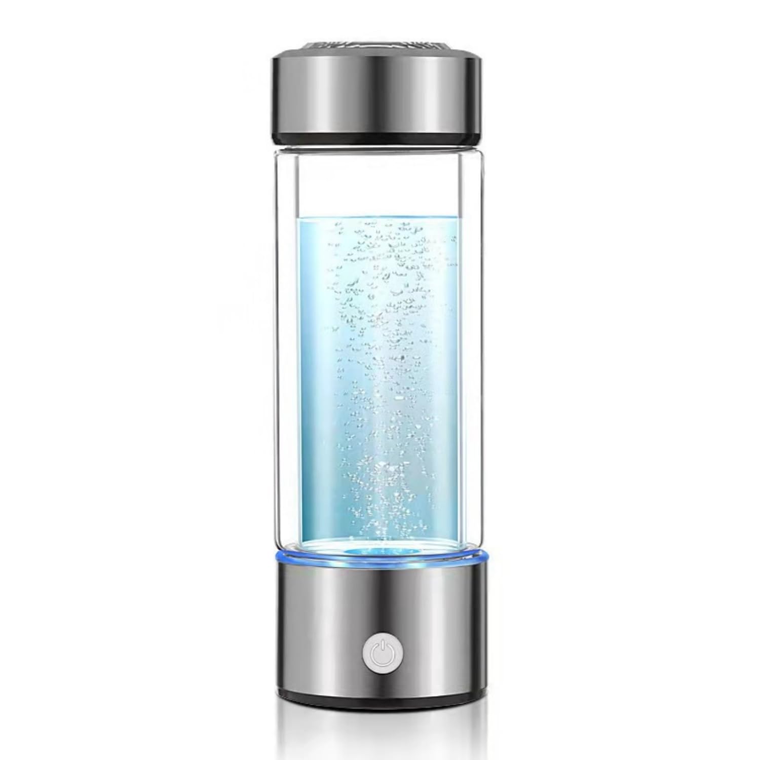 Hydrogen Water Bottle, Hydrogen Water Bottle Generator[Rechargeable], Hydrohealth Hydrogen Water Machine Bottle Water Ionizer, Water Purifier (Silver)