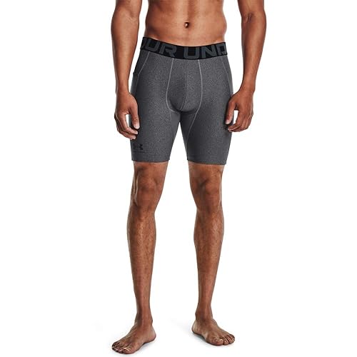 Under Armour Men's Armour HeatGear Compression Shorts , Carbon Heather (090)/Black, X-Large