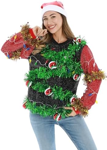 Unisex Ugly Led Novelty Colorful Light-up Stylish Knitted Sweater Christmas Hat RAISEVERN Unisex Ugly LED Christmas Hat Novelty Trinidad and  main image 3