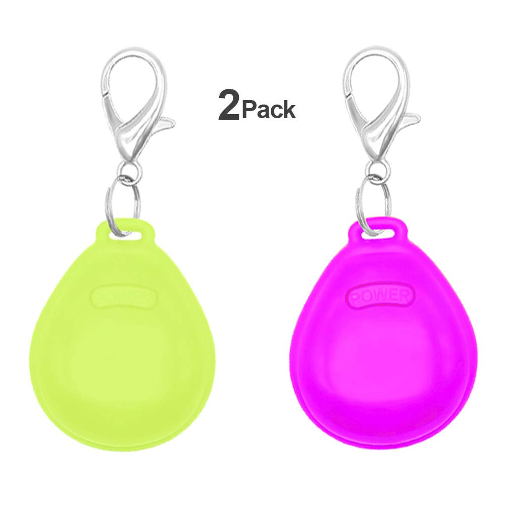 CLAN-X LED Dog Tag, Weather Resistant Light up Pet ID Tag Dog Collar Safety Lights for Night Walking, Batteries Included Dog Pendants by Pack of 2PCS(Pink, Green)