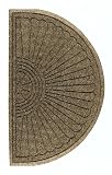 M+A Matting 272 Waterhog ECO Elite Polypropylene Entrance Indoor/Outdoor Floor Mat, Half Oval, 2.3' Length x 4' Width, Camel