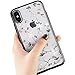 WATACHE Case for iPhone Xs Max, Glitter Diamond Floral Branch Design Clear Back + Electroplated Hard PC Frame Scratch Resistant Slim Case for iPhone Xs Max (6.5 Inch) (Black)
