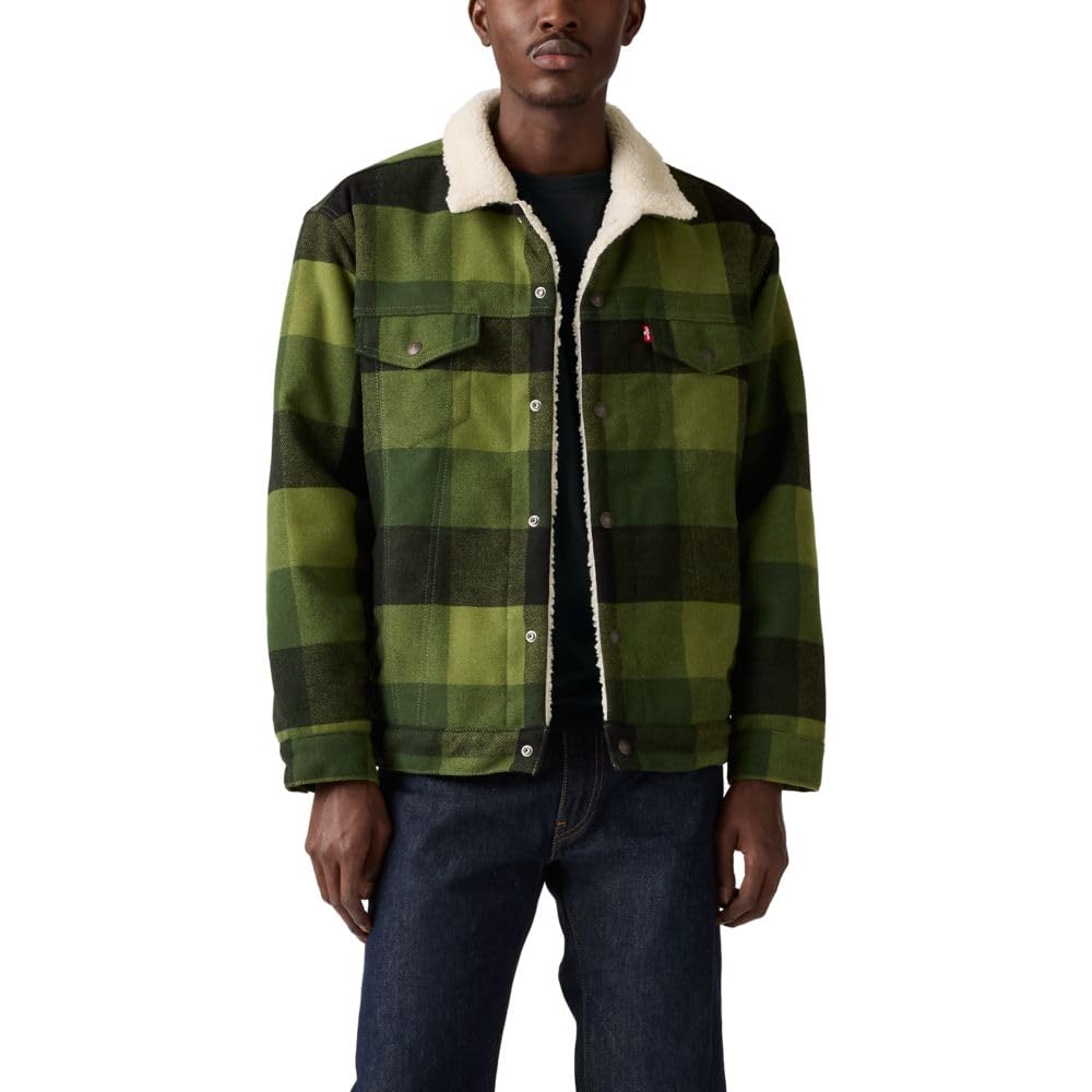 Levi's Men's Relaxed Fit Trucker, (New) Laredo Plaid Duffel Bag, Medium Image