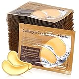 50 Pairs Under Eye Mask, Under Eye Pads Teenitor 24k Gold Eye Patches Collagen Eye Mask Crystal Gel for Anti-Aging Moisturizing Reducing Dark Circles Puffiness Wrinkles
