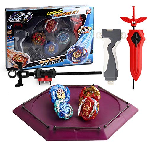 Bey Battle Burst God Evolution Battling Top B-127 CHO-Z Valkyrie / Valtryek,B-128 01 CHO Z SPRIGGAN,B-128-02 CHO-Z ORB EGIS.Ω.Qs,B-129 CHO-Z Achilles.00.Dm with Launcher Grip and Stadium Battle Set