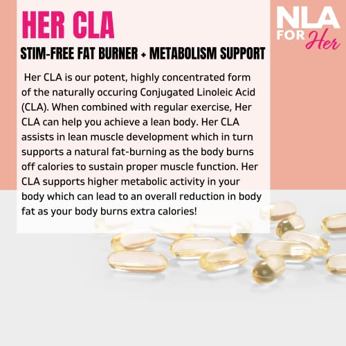 NLA For Her CLA, 1200 mg, 60 Count No Caffeine or Stimulants, Aids in
