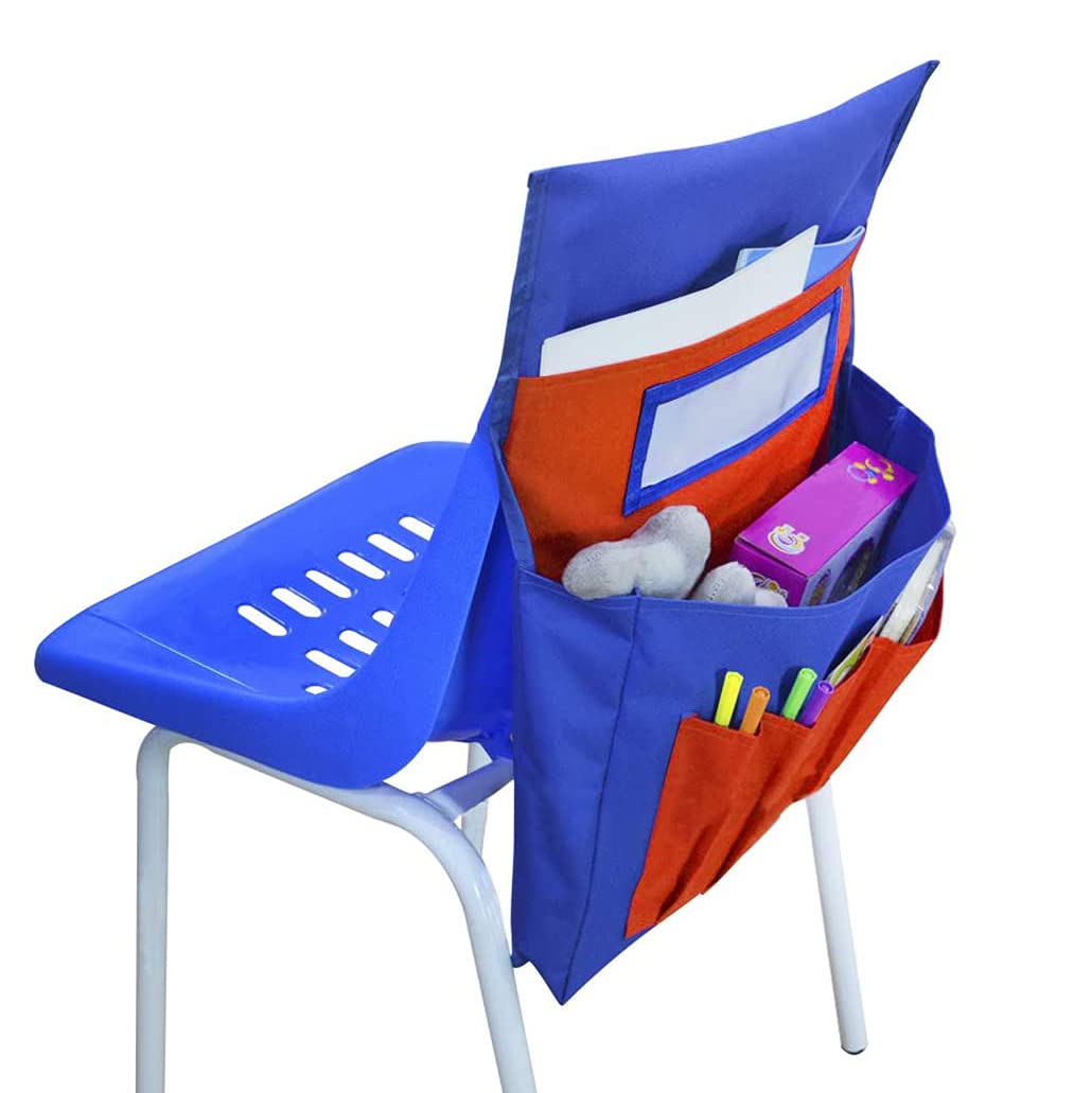 Chair Pocket for Classroom School Chair Pockets Storage Organiser with Name Tag Slot Chair Back Pockets Hanging Storage Bag for Classroom/Daycare/Home/School