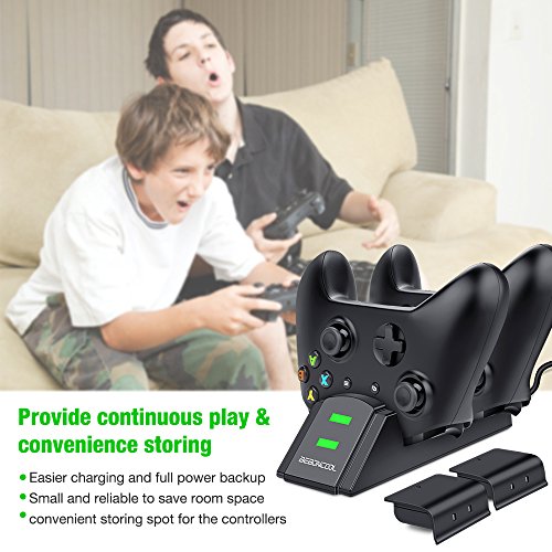 image for Xbox one Controller Charger 2 x 800mAh Rechargeable Battery Packs for 