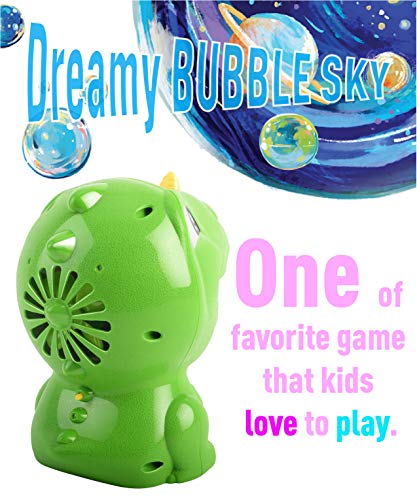 Gasince Bubble Machine Dinosaur Bubble Blower 500+ Bubbles Per Minute Automatic Bubble Maker Toddlers Boys Girls Birthday Party Bubble Machine for Kids Outdoor Activities