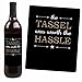 Big Dot of Happiness Gold Tassel Worth The Hassle - 2021 Graduation Party Decorations for Women and Men - Wine Bottle Label Stickers - Set of 4