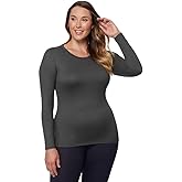 32 Degrees Women's Lightweight Baselayer Crew Top | Long Sleeve | Form Fitting | 4-Way Stretch | Thermal