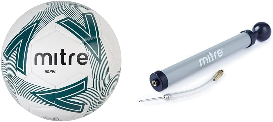 Mitre Impel Training Football With Pump Size 3 White Green Black