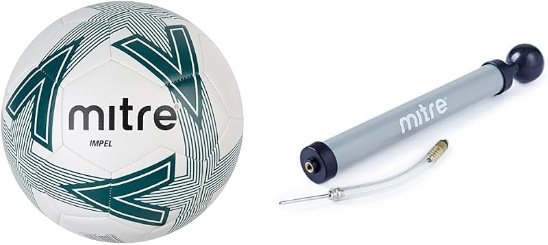Mitre Impel Training Football With Pump Size 3 White Green Black