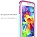 Galaxy S5 mini Case, RANZ Hot Pink with Aqua Blue Hard Impact Dual Layer Shockproof Bumper Case For Samsung Galaxy S5 Mini(SM-G800)