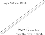 VictorsHome 6063 Aluminum Round Tube 8mm OD 2mm Wall 300mm Length Seamless view 2
