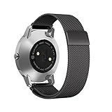 Shangpule Replacement Bands for Withings Nokia Steel HR Tracker, Stainless Steel Metal Bracelet Strap for Withings Nokia Steel HR 40mm/36mm (Milanese Black, 40mm)