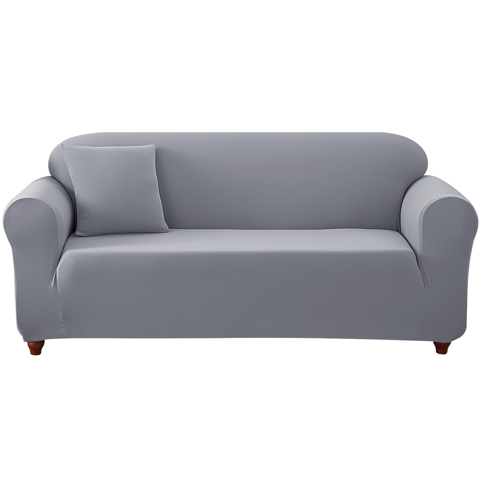WOWTOY Sofa Covers High Stretch 1 2 3 4 Seater Sofa Slipcover Chair Loveseat Couch Cover for Dogs Pets Cats Stretch Elastic Sofa Cover for Living Room Furniture Protector (Silver Grey, 4 Seater)