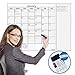 KITLIFE Wet or Dry Erase Jumbo Monthly Wall Calendar – Undated Office Wall Planner – Erasable Whiteboard with Calendar Month and Notes – Easy Mount Adhesive Foam Strips Included, 24 x 36”
