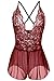Kissria Sexy Lingerie, Women Sexy Open Crotchless Panties Lace See-Through Lingerie Babydoll Plus Size