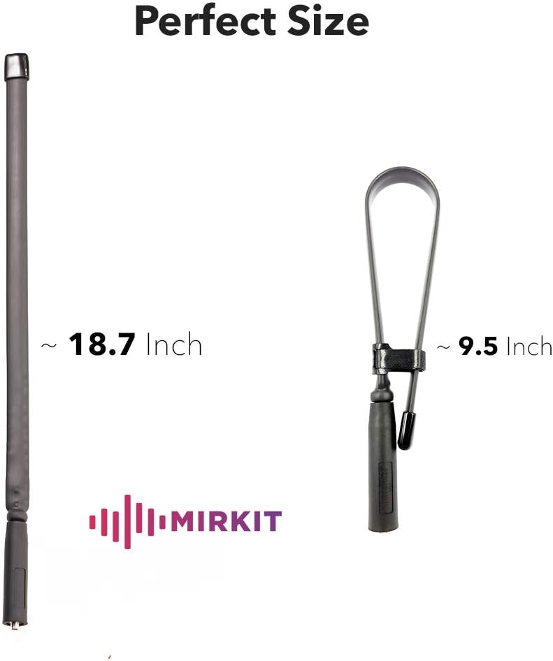 Mirkit Foldable Tactical Antenna 18.7 inch with SMA-Female Connector, Dual Band VHF/UHF (136-174MHz, 400-520MHz) for: UV-5R, UV-82, BF-F8HP, UV-5R V2+ Plus, BF-F9 V2+ Two Way Radios: Home Audio & Theater