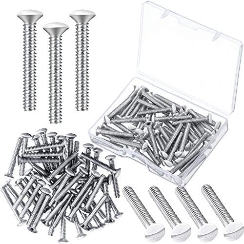 120 Pieces White Wall Plate Screws, 1 Inch Long Slotted 632 Threads
