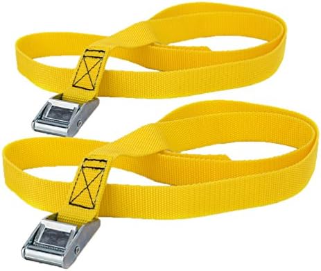 Multi-Purpose Cargo Straps 1"x12 foot - 2 pk (12 foot, Yellow)