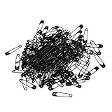 LEFV™ Safety Pins Exquisite Small Metal Clothing Trimming Fastening Tool Findings Metallic Clip Buttons Fastener Tool Accessories, Pack of 1000,Black