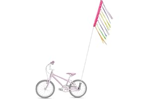 6 Ft Bike Flag,2 Pcs Bike Safety Flag with Pole,Adjustable Bicycle Flag with Pole for Safety Orange Go Kart Flag Trike Flag B