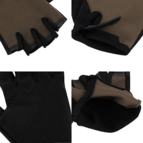 Half Finger Cycling Gloves Outdoor Adjustable Sport Bicycle Gloves Gel Padded Mountain Road Bike Riding Gloves Shock-Absorbing Breathable Anti Slip Summer Mitten for Kids (Black 1)