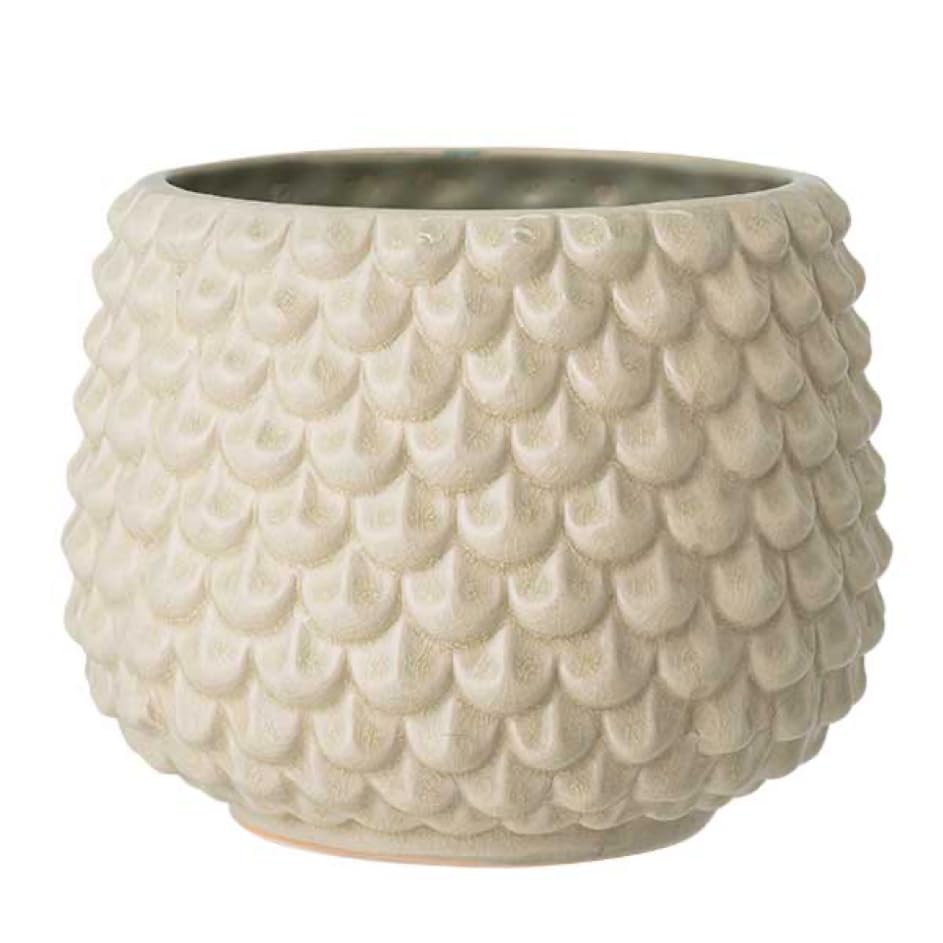 Nordring Retro Planter Vintage Pot for Indoor Plants Flower Pot Pino L (6.5 inches ø), cloud, Ceramic